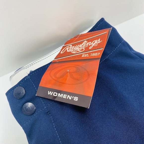 Rawlings Women’s Navy Blue Baseball Pants Size Small Brand New - Picture 3 of 12